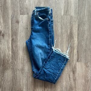 Levi's Wedgie Straight Distressed Jeans Medium Wash 25 High Rise Straight Leg